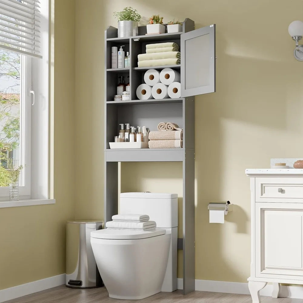 Over The Toilet Storage Cabinet Bathroom Organizer Adjustable Shelf