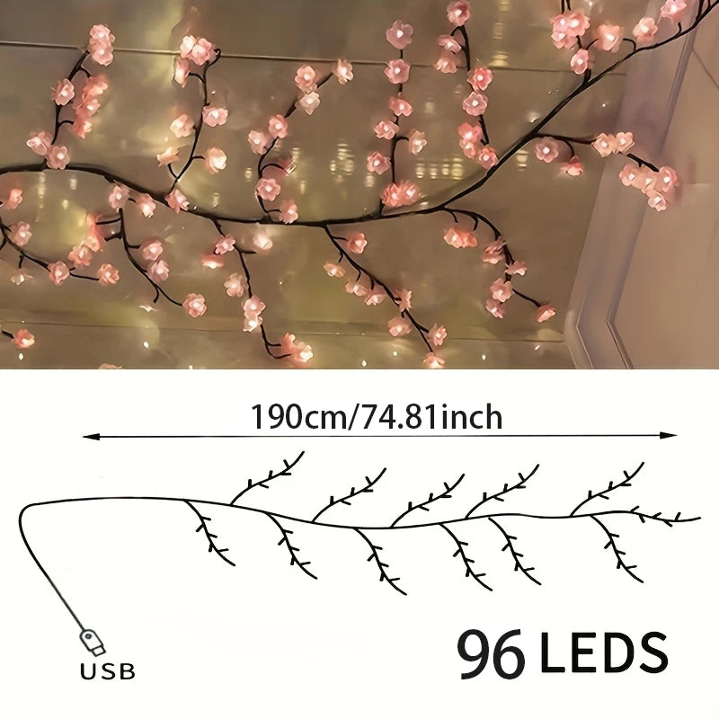 96LED Cherry Blossom Tree Light for Bedroom Decor Parties