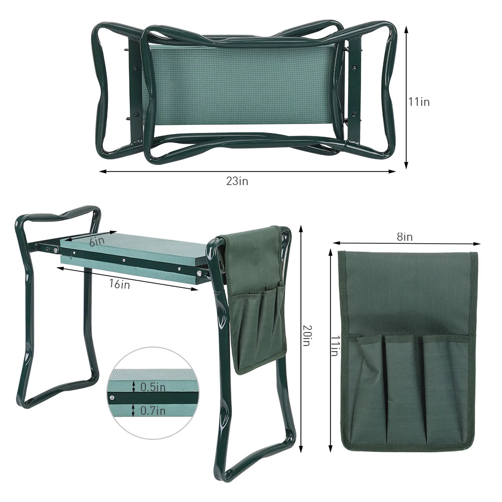 Heavy Duty Garden Kneeler Padded Seat Folding Stool 150KG