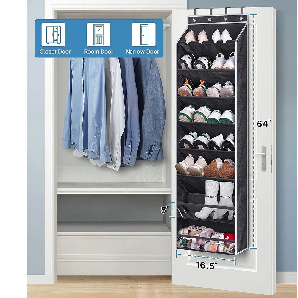 HiMISS Over The Door Shoe Organizer With Metal Hooks