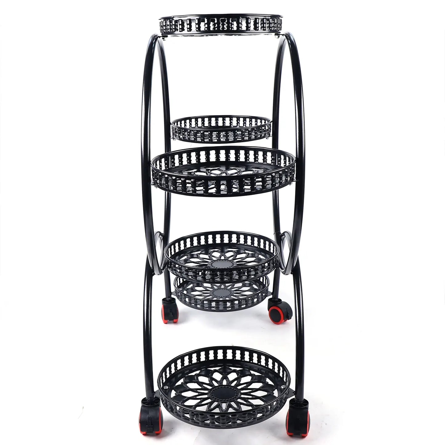 Bymaocar 4 Tier Wrought Iron Flower Plant Stand Display