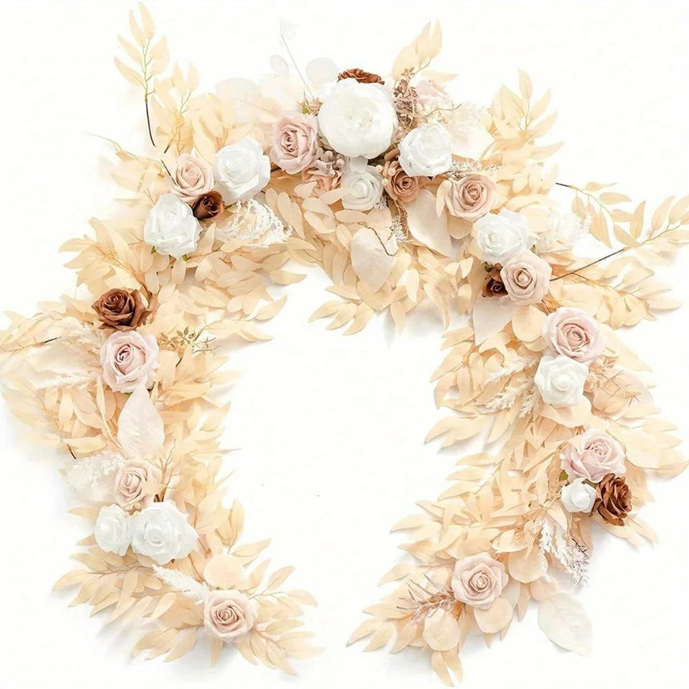 NONECN Eucalyptus Willow Leaf Garland For Wedding Arch Backdrop