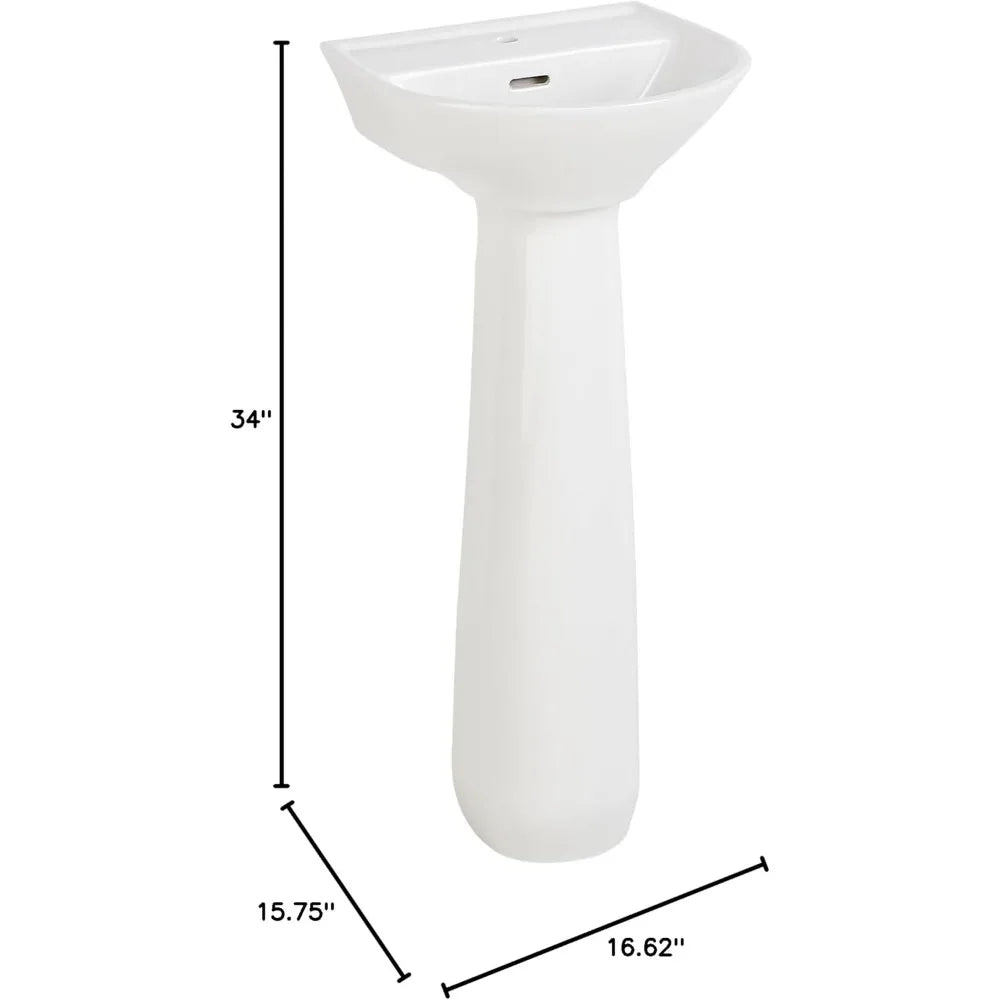 Lanken Vitreous China Pedestal Bathroom Sink With Single Faucet Hole