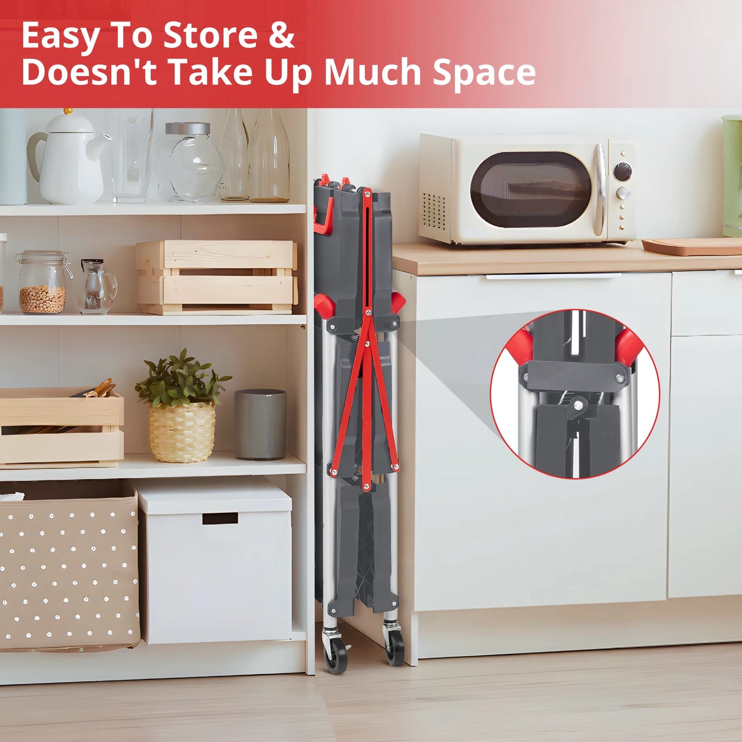 Portable Foldable Service Cart with Wheels