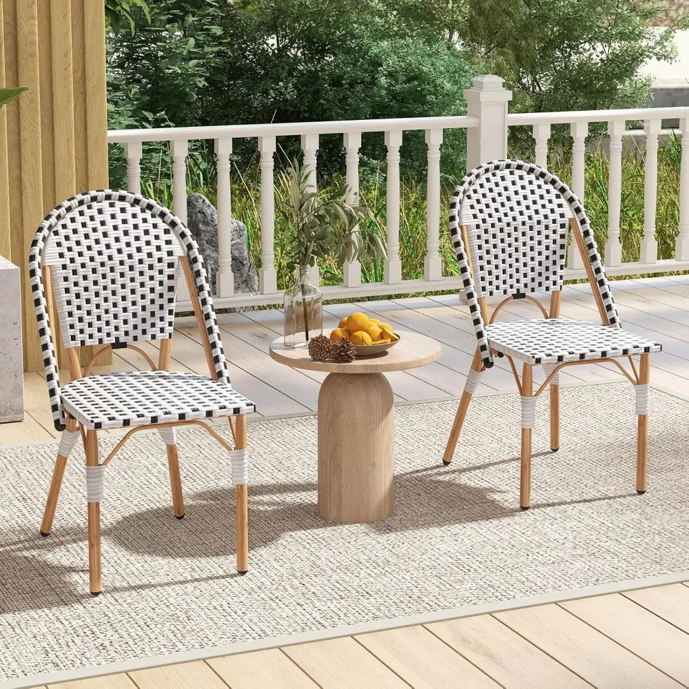 MKDK French Bistro Outdoor Dining Chair Set Of Four