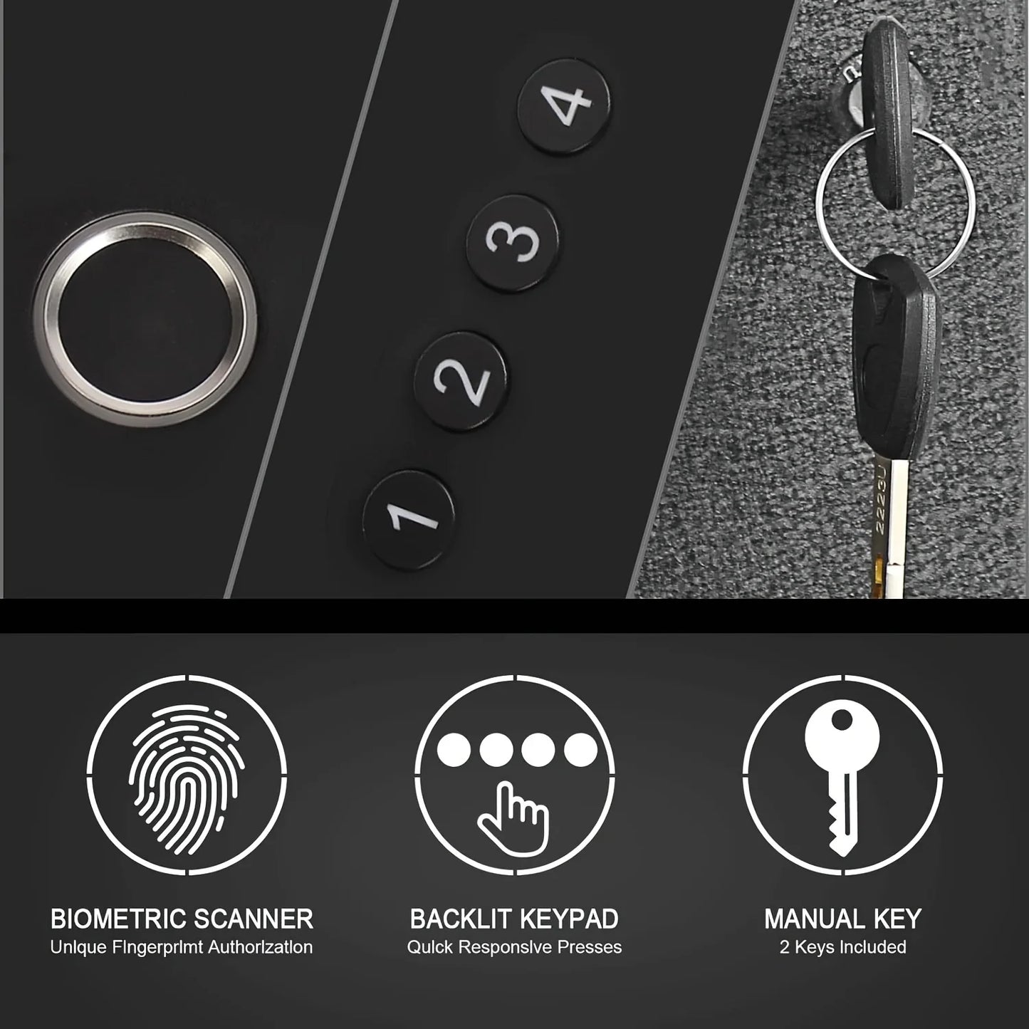 Hign-concerned Biometric Handgun Safe Auto Sliding Door