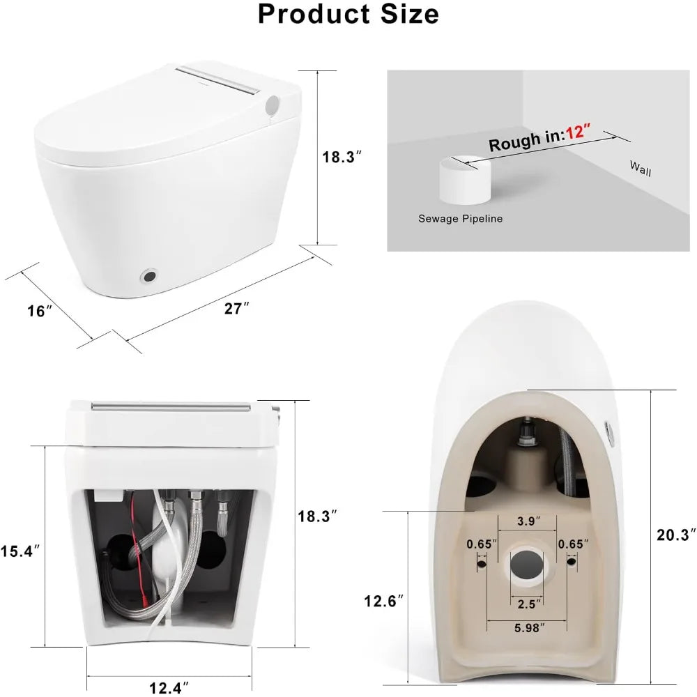 Cosvalve Heated Smart Toilet with Automatic Flush and Foot Sensor Technology