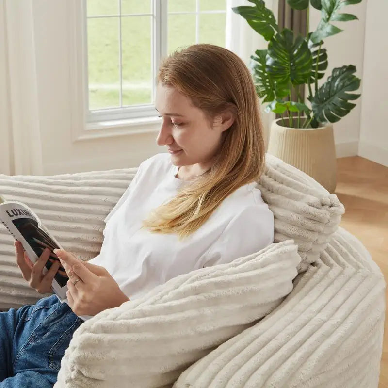 General Corduroy Round Chair Cushioned Backrest Modern