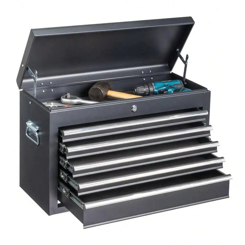 5 Drawer Metal Tool Chest Storage Cabinet with Lock and Keys for Organizing Tools