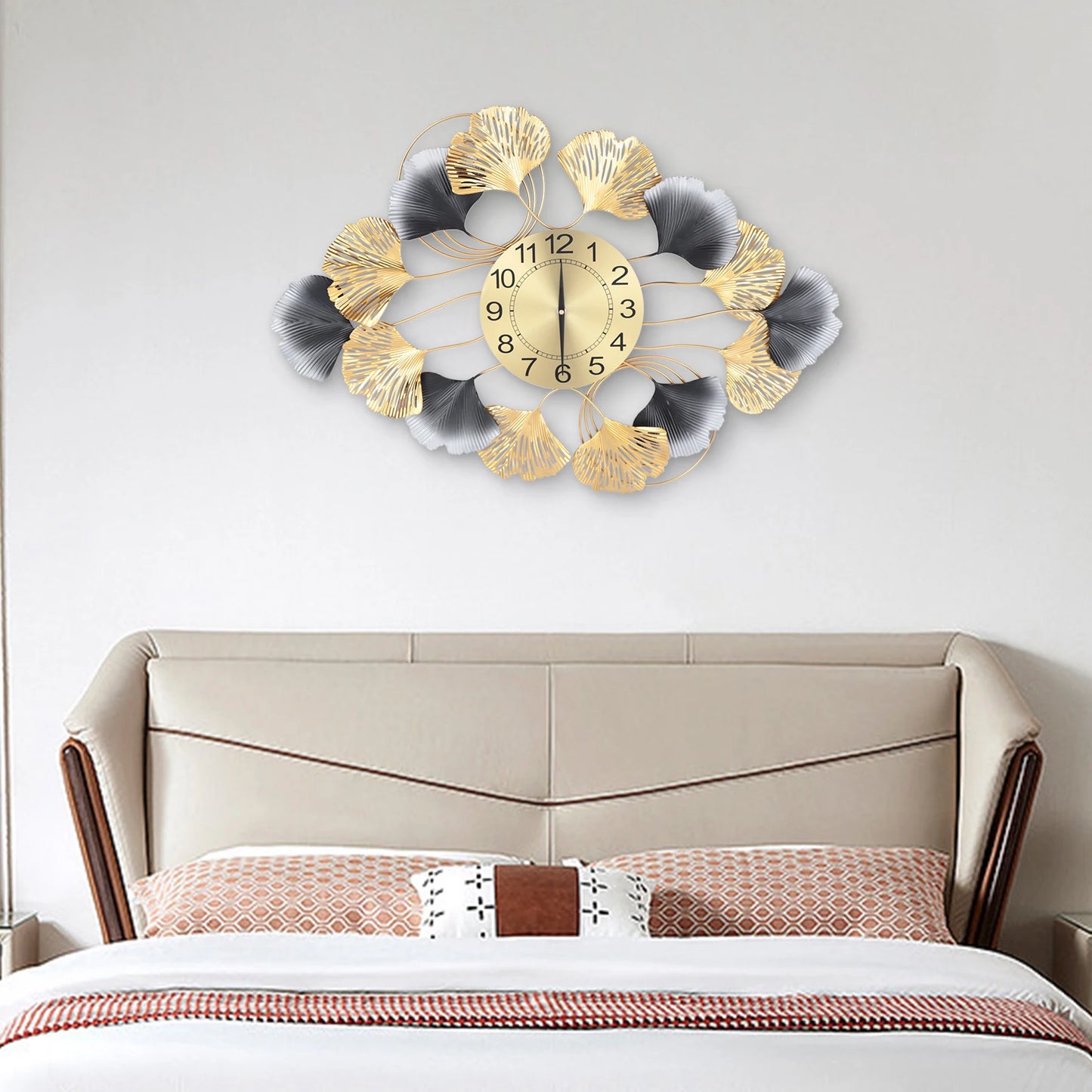 Modern Wall Clock Living Room Decor Luxury Gold Finish