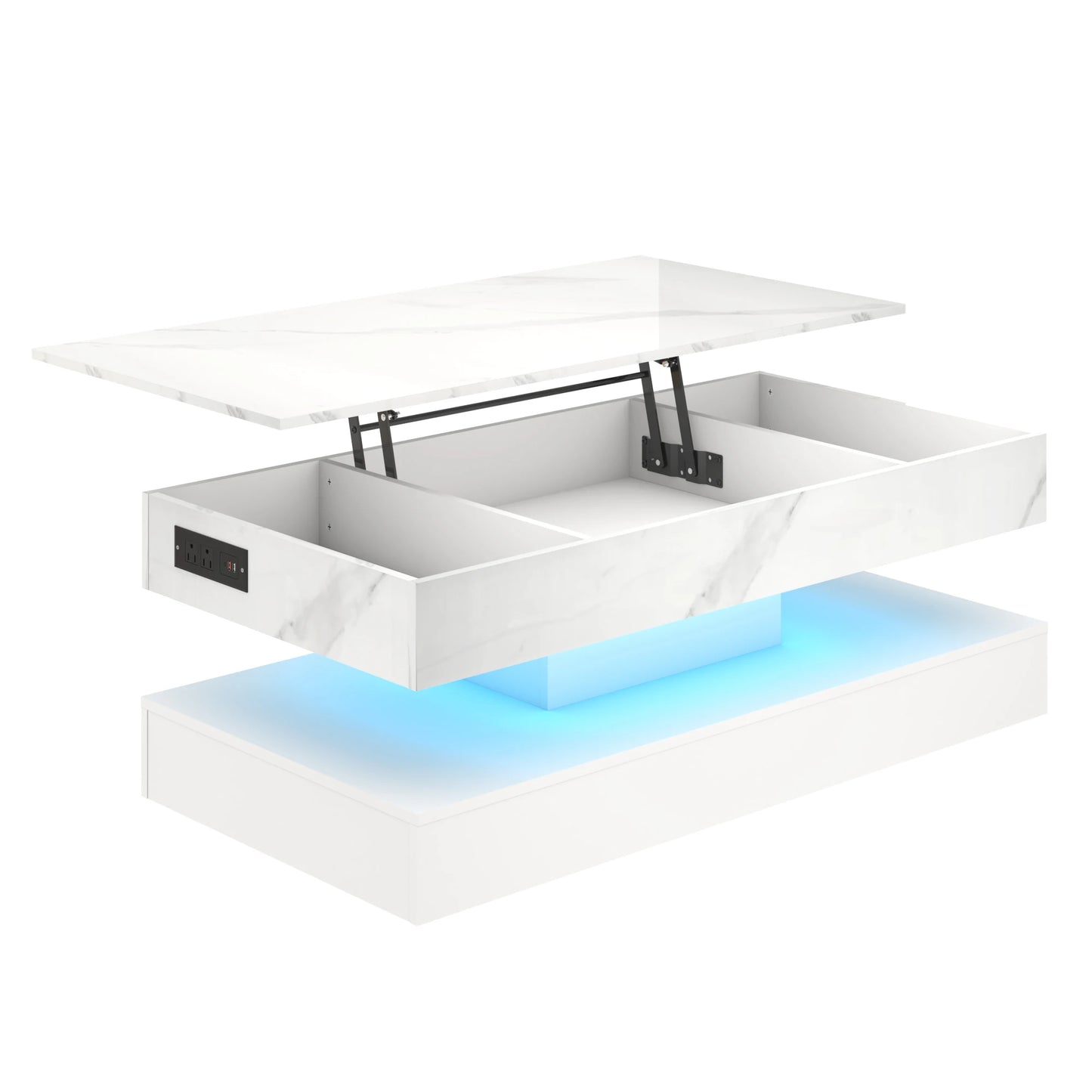 QiaoShiRen High Gloss LED Coffee Table for Living Room