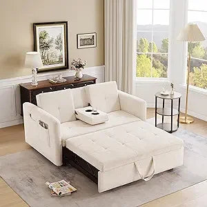 DAFIFY Convertible Sofa Bed With USB Ports And Cup Holders