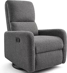 Swivel Glider Rocking Recliner Chair with Massage for Nursery and Living Room