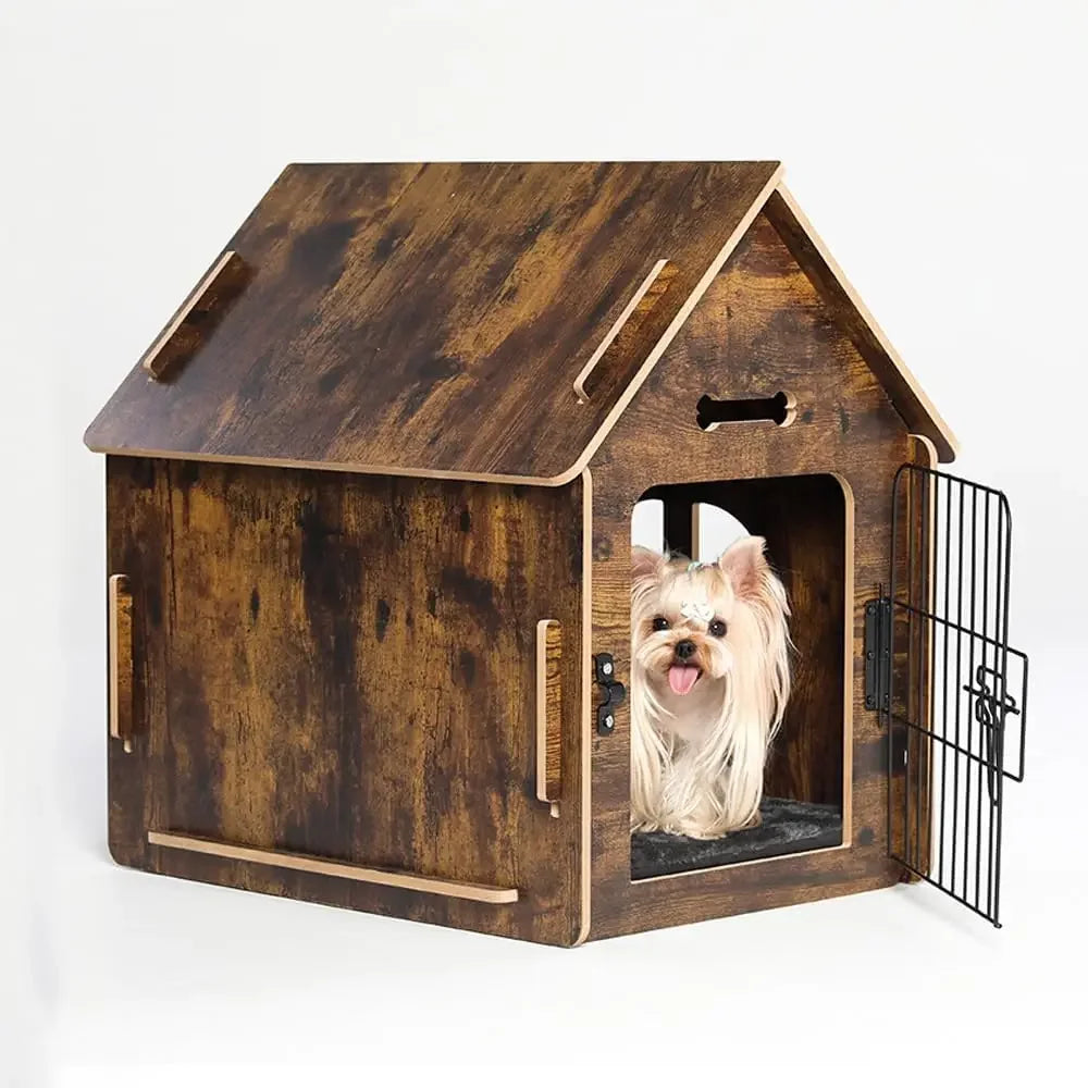 Cozy Wooden Indoor Dog House for Small Dogs and Cats Perfect Pet Bed