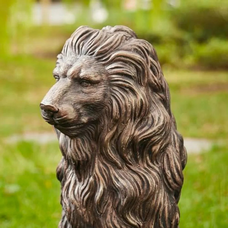 SHXI Guardian Sitting Lion Garden Statue Outdoor Decor