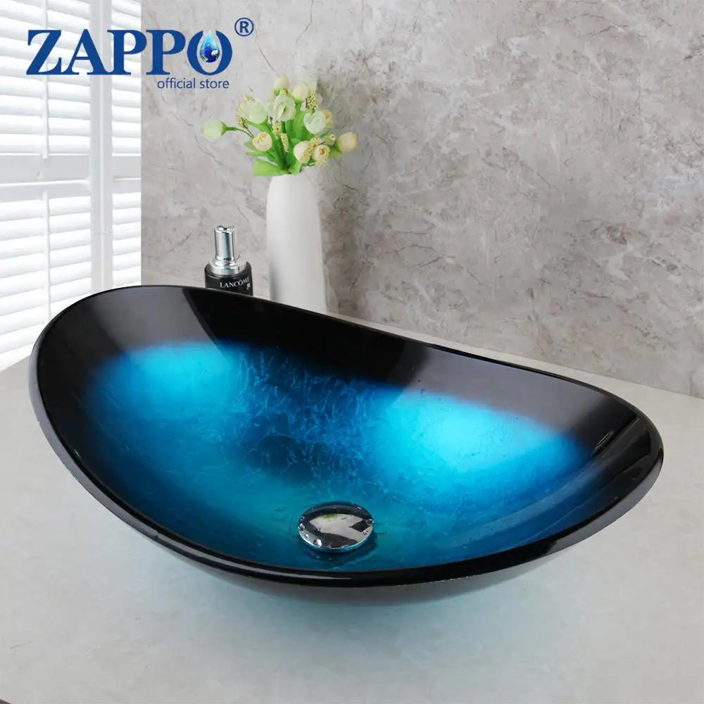 Torayvino Tempered Glass Vessel Sink With Waterfall Faucet