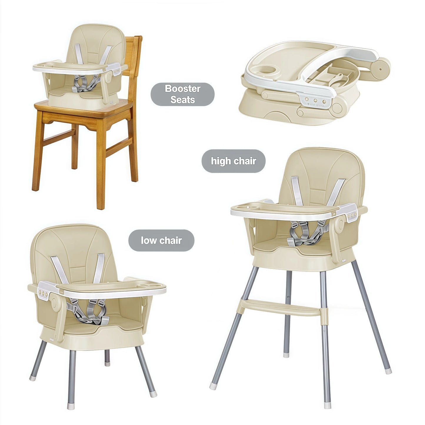 Baby High Chair Table Combo Dining Chair With Adjustable