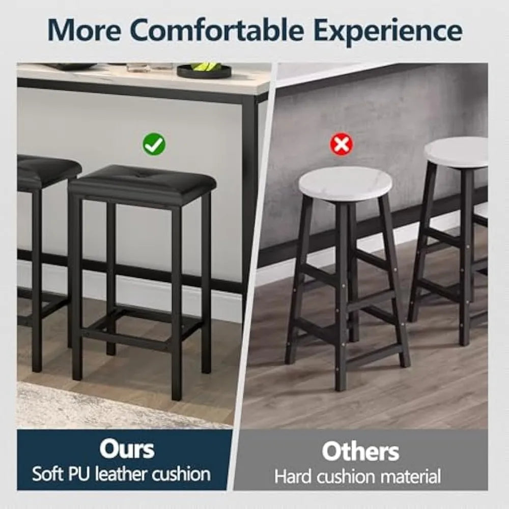 DAFIFY Modern Faux Marble Counter Height Bar Table Set