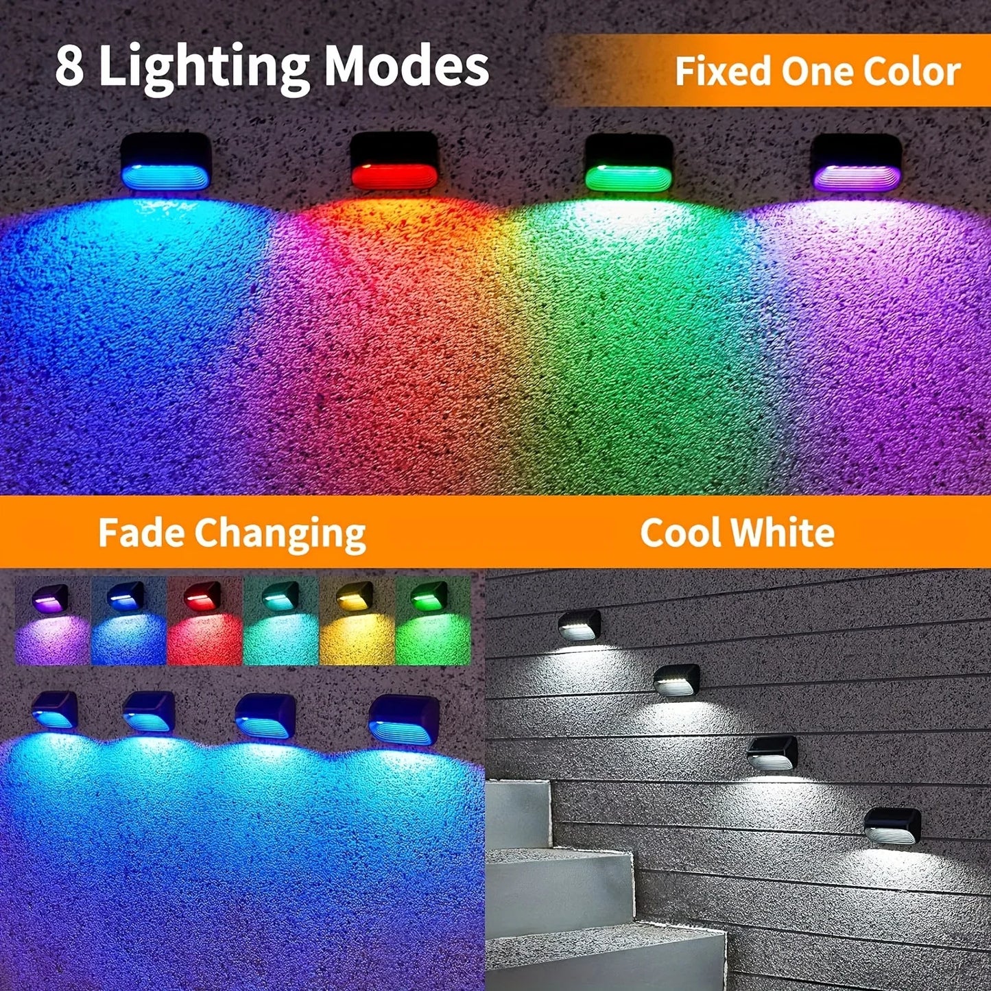 Solar Fence Lights Auto On Outdoor Deck Patio Lighting
