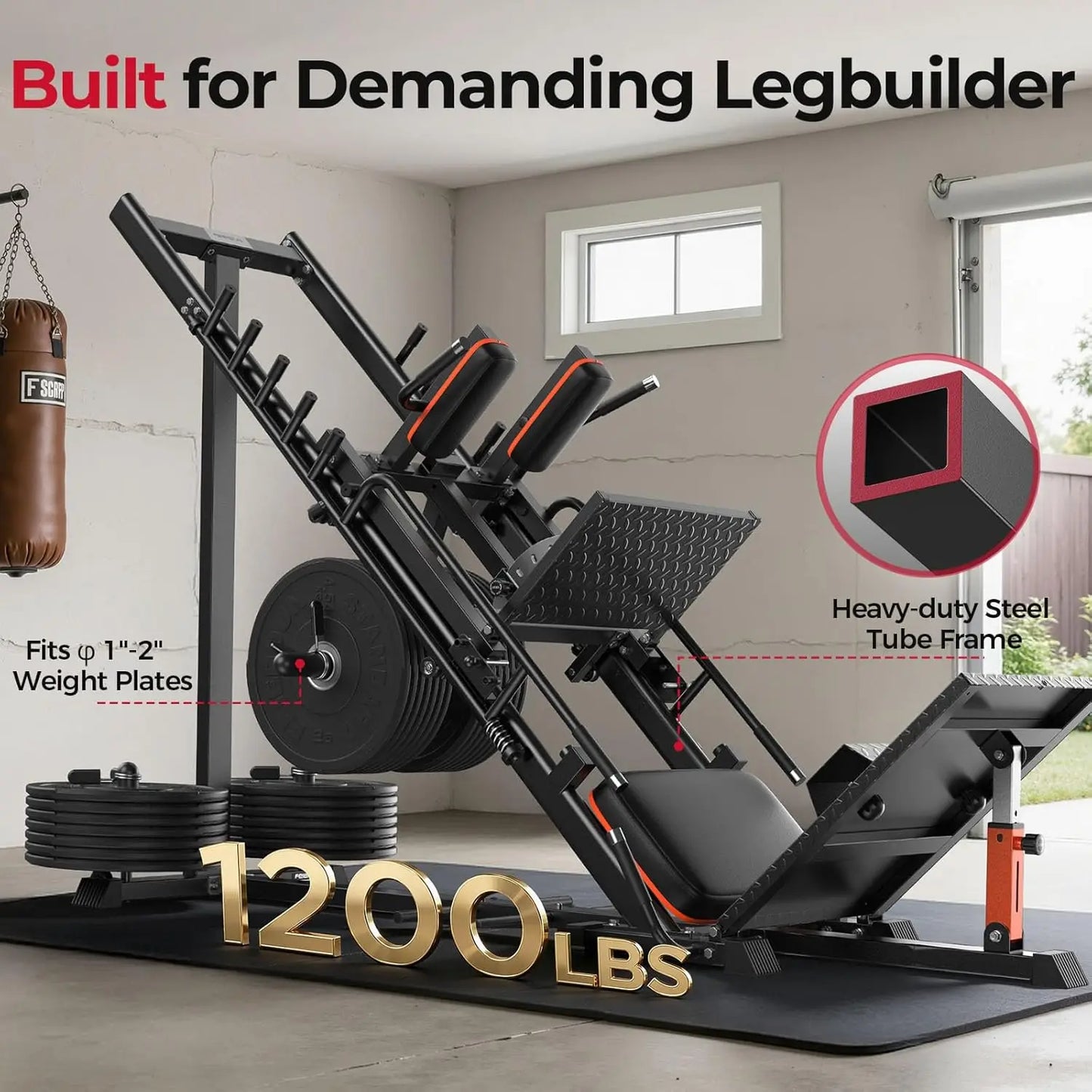 3 In 1 Leg Press Hack Squat Machine With Ultra Quiet Pulley System