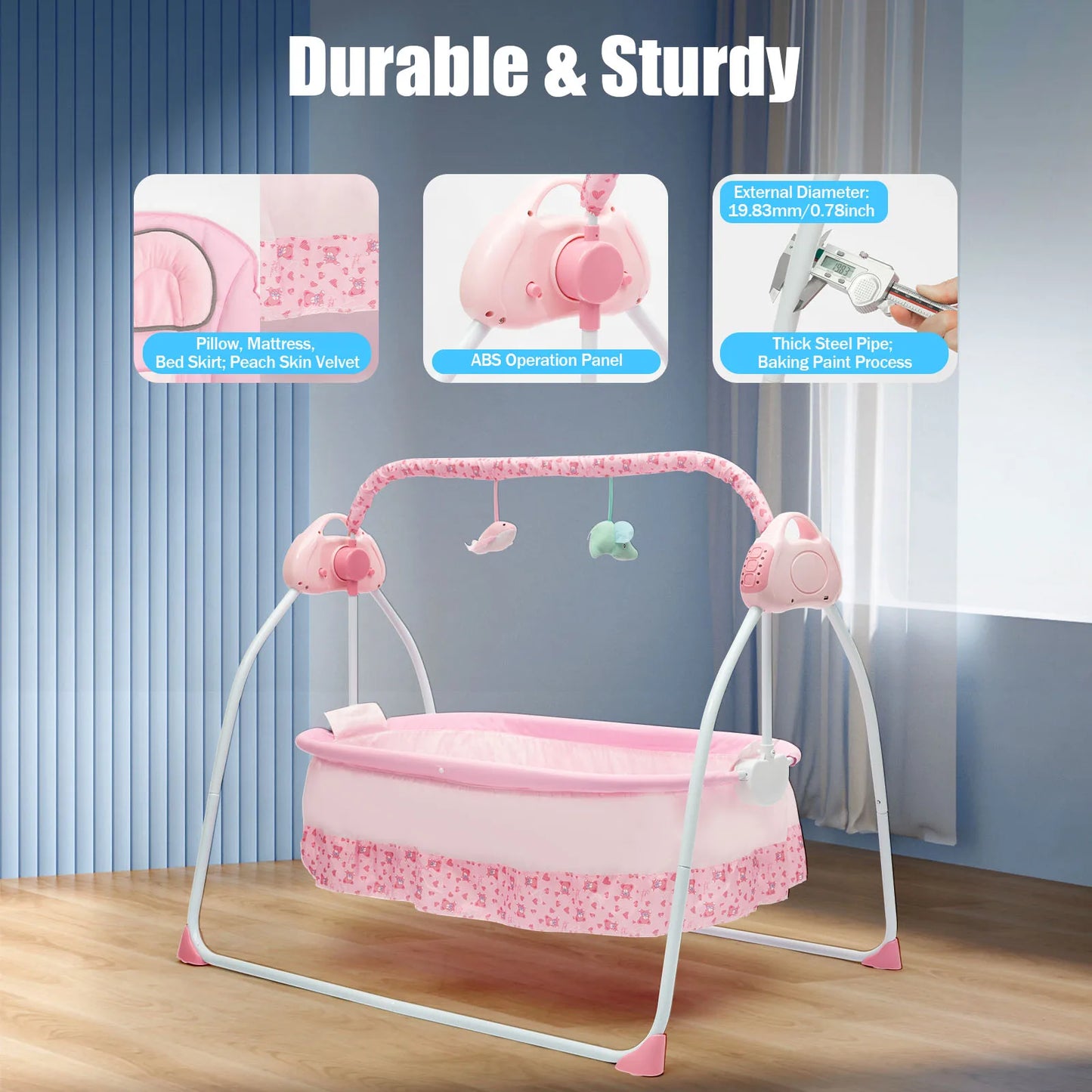 Devine In And Out Foldable Electric Baby Cradle Soothing