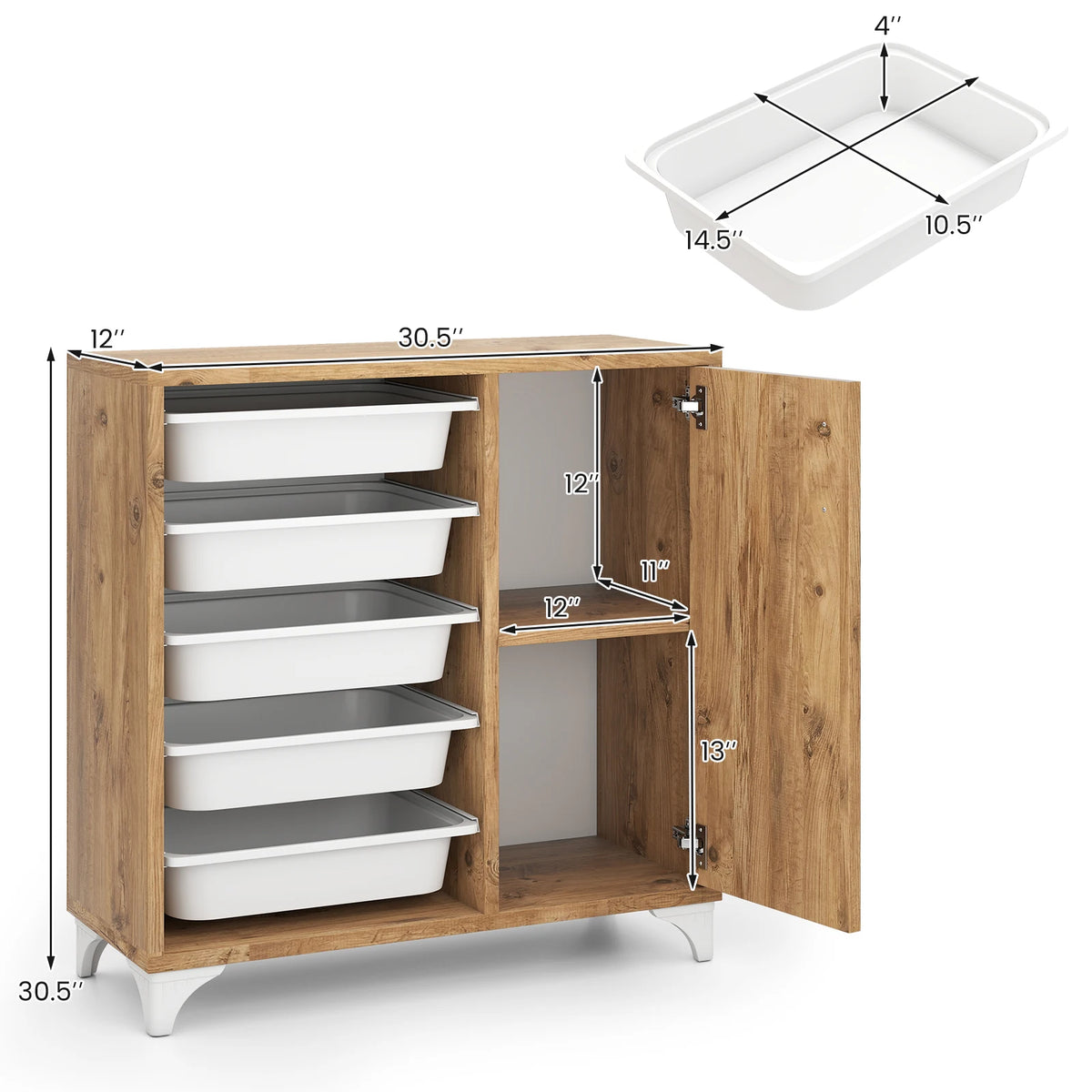 Homasis Wooden Sideboard Cabinet With Spacious Storage Drawers