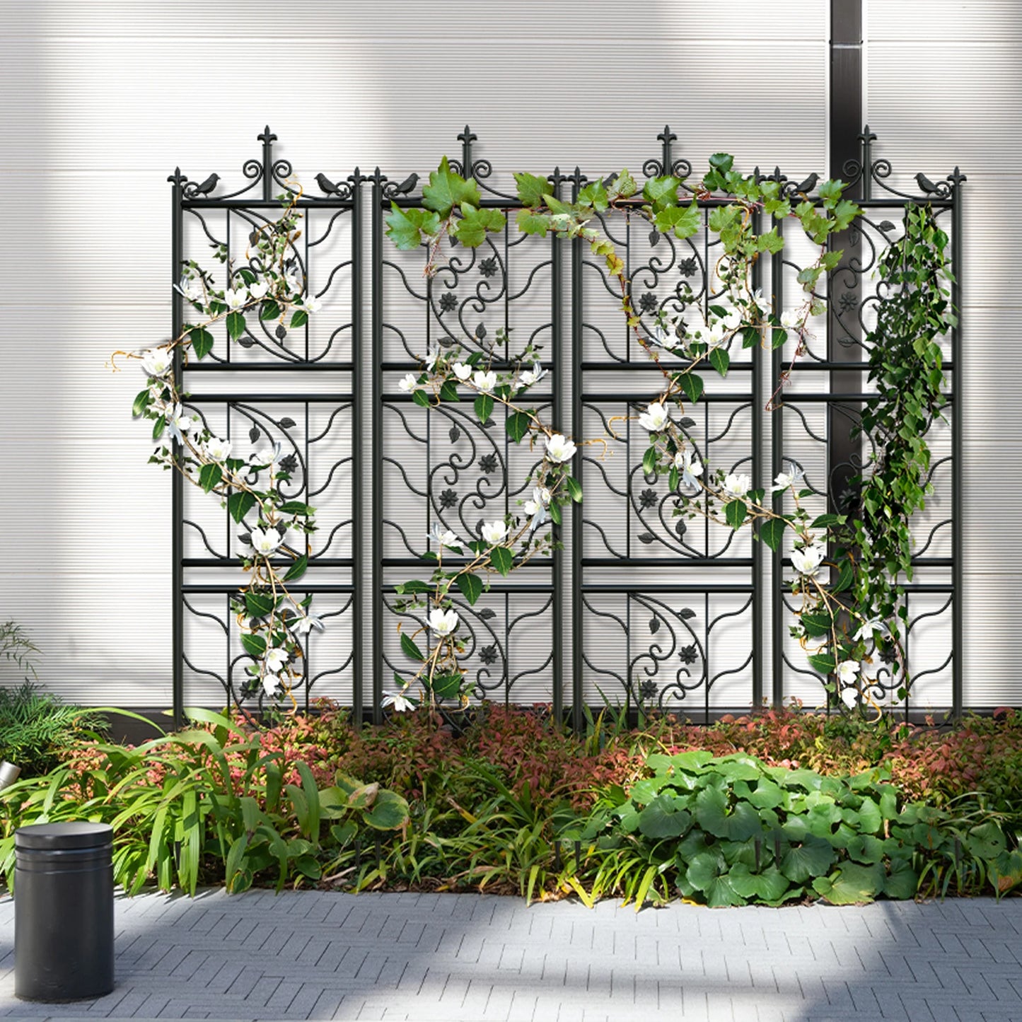 Metal Garden Trellis Tall Climbing Fence for Vegetables Grapes and Flowers