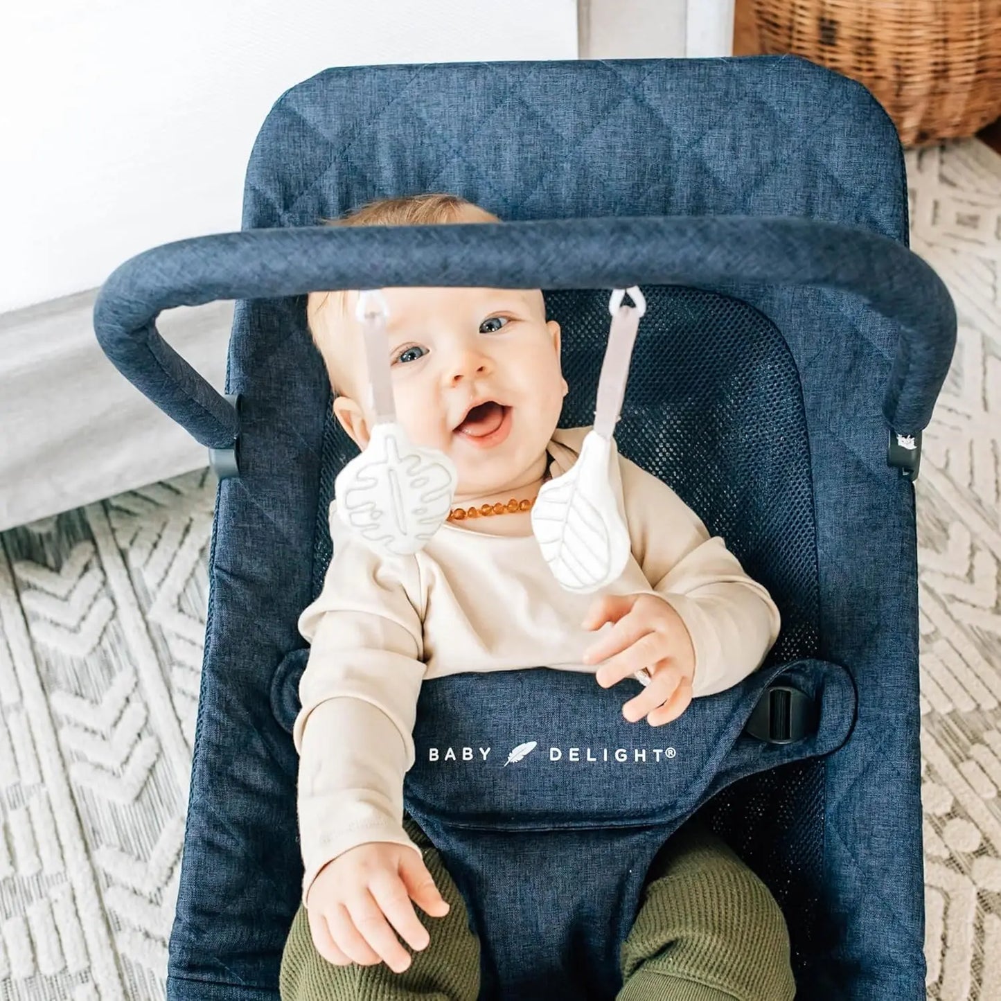 Portable Infant Bouncer With Three Recline Positions