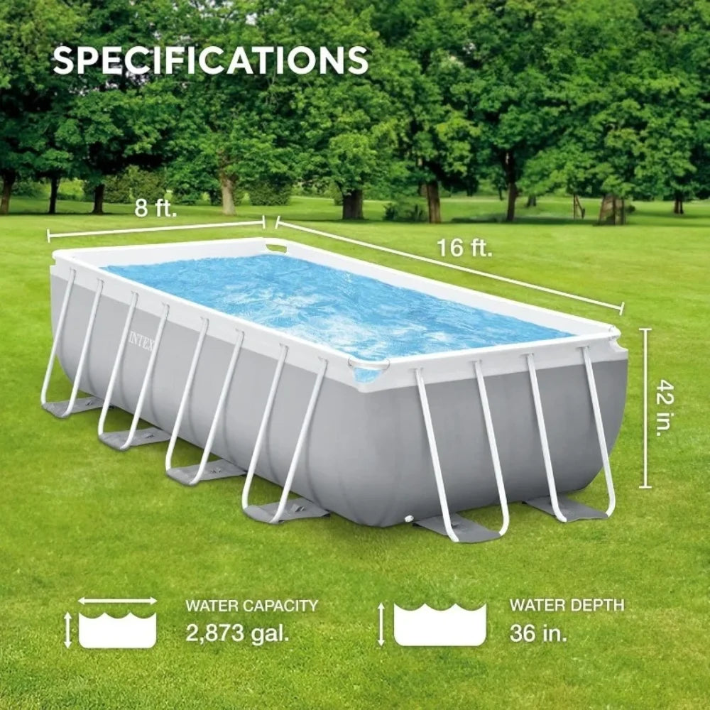 Prism Frame Premium Rectangular Above Ground Pool Set