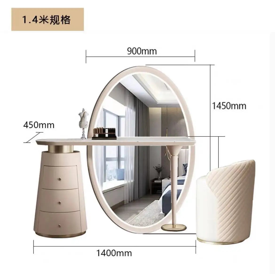 DUTRIEUX Luxury Dressing Table Vanity Chair Furniture