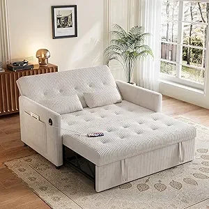 DAFIFY 3 In 1 Sofa Bed Loveseat With USB Ports Modern