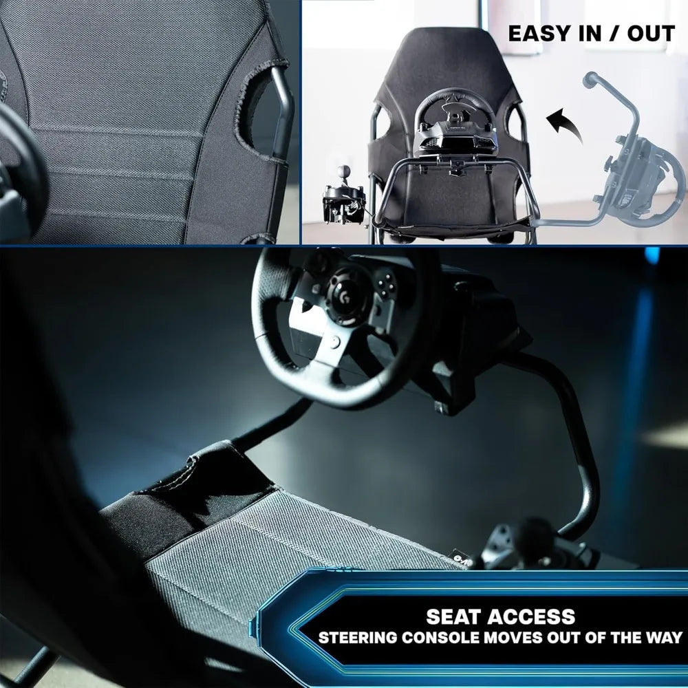 RBXCH Foldable Racing Simulator Cockpit Seat Wheel Stand