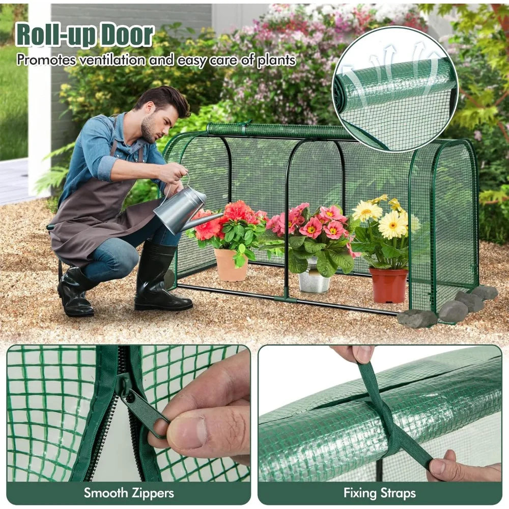 Happygrill Raised Garden Bed with Greenhouse Cover for Herbs and Vegetables