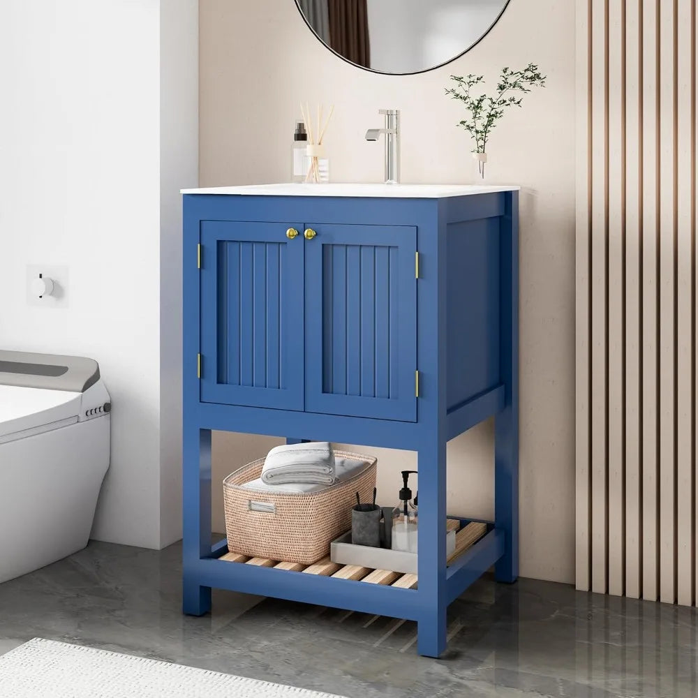 Modern Bathroom Vanity With Sink Freestanding Cabinet