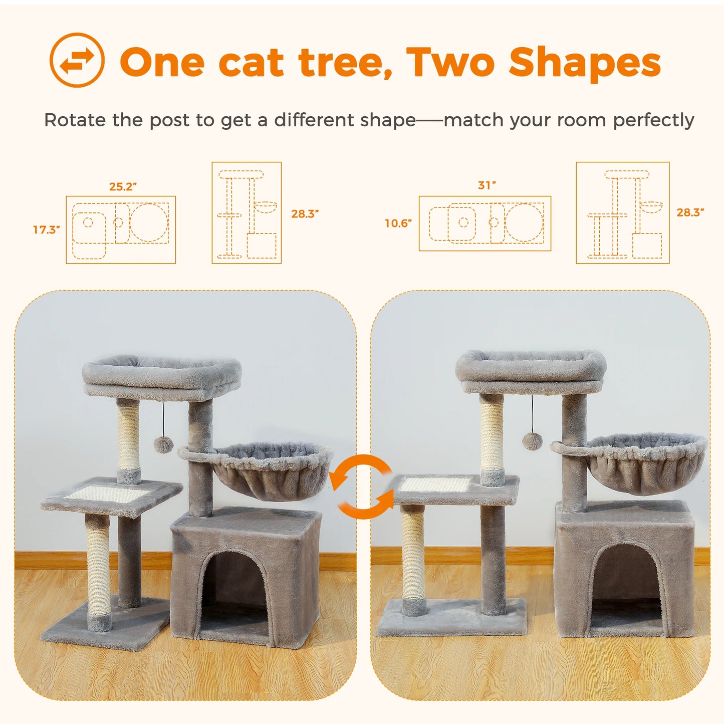 PAWZ Road Cat Tower For Indoor Cats Scratching Posts