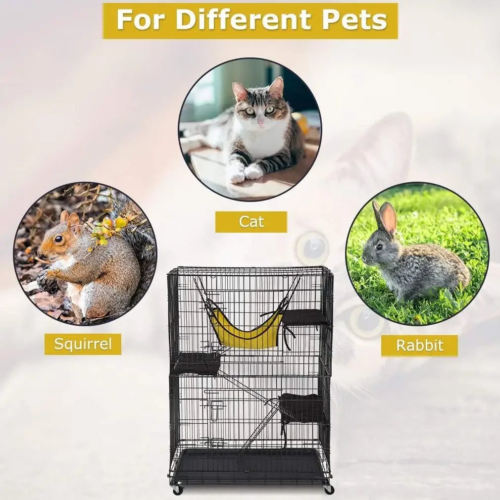 4 Layer 48 Inch Cat Cage Flat Noodles Box Cat Kennel Game Fence