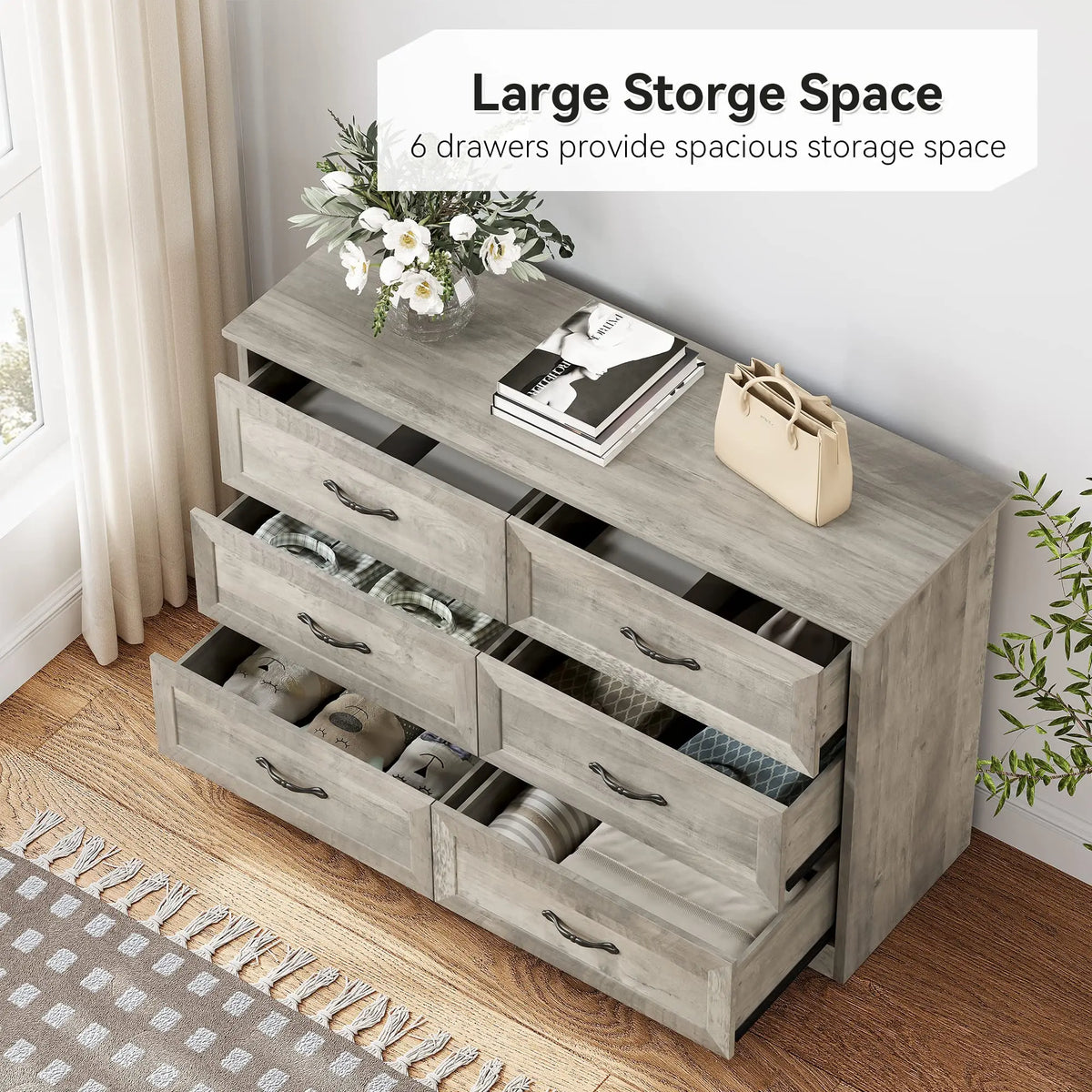 IDEALHOUSE Bedroom Dresser Chest With Drawers For Living Room