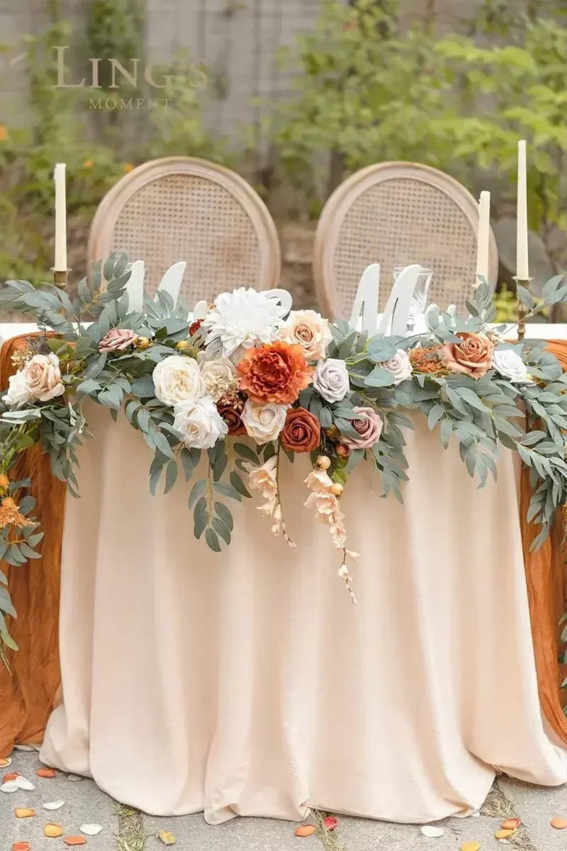 Fall Floral Garland Backdrop Wedding Arch Eucalyptus Rose