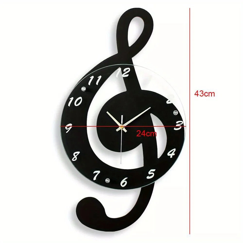 Hign Concerned Silent Sweep Musical Note Wall Clock