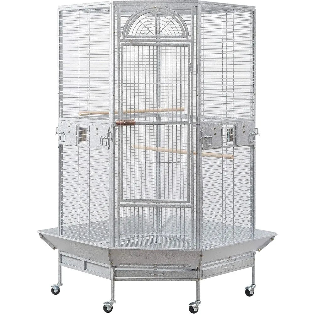 Gap Corner Bird Cage Metal For Cockatiel Parakeet Indoor