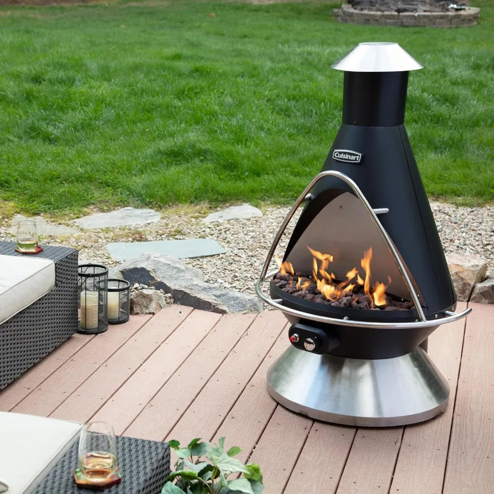 Cuisinart Propane Chiminea Fire Pit 40,000 BTU Outdoor Heater
