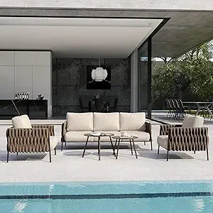 Outdoor Patio Furniture Set Deep Seating And Coffee Tables