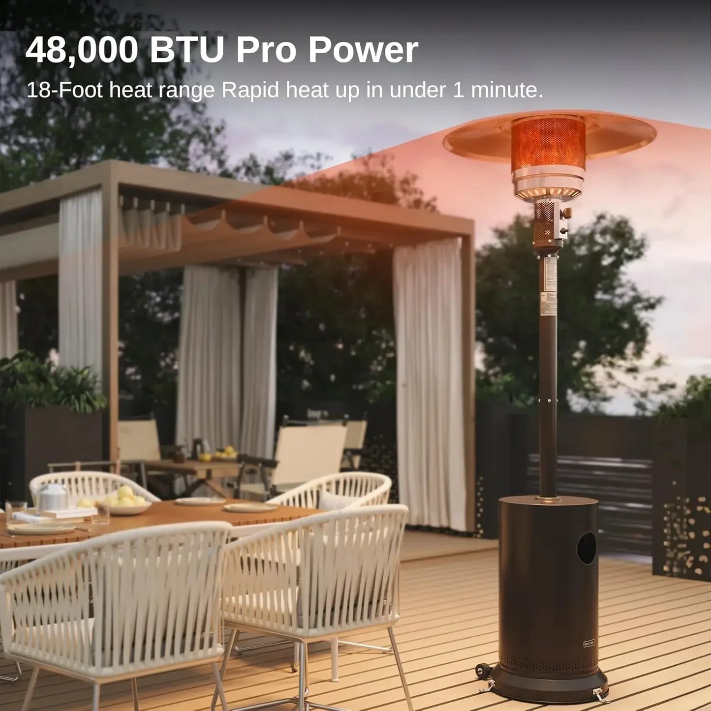 XMSJH 48000 BTU Patio Heater With Round Table Design