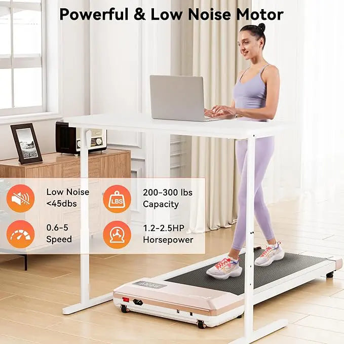 Superun 2 in 1 UltraSlimline Office Treadmill With App