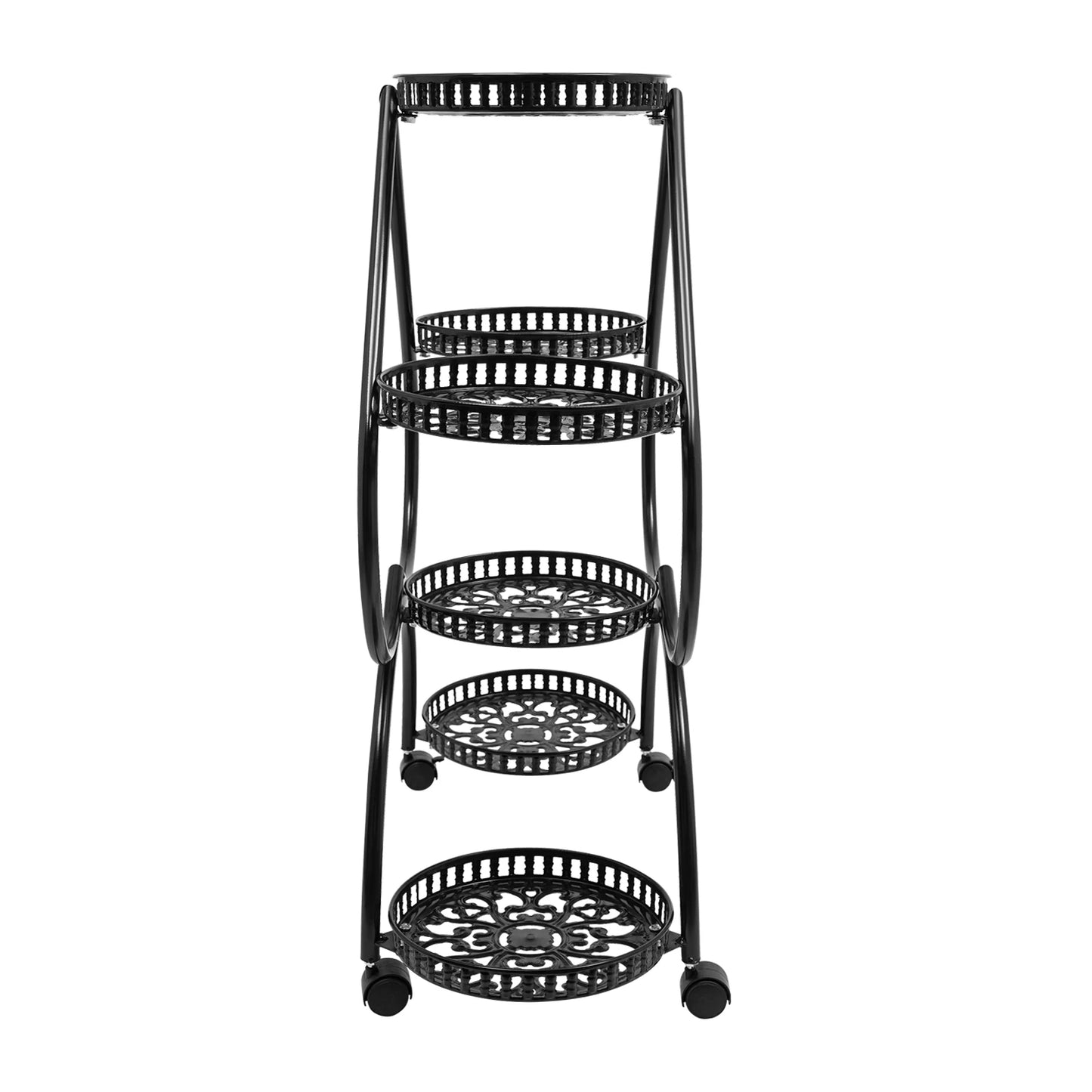 Sturdy Metal Quad Tier Heart Flower Pot Stand Patio