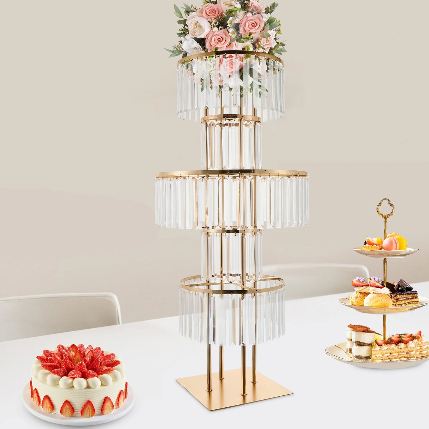 Hign Concerned 5 Tier Wedding Centerpieces Acrylic Stand