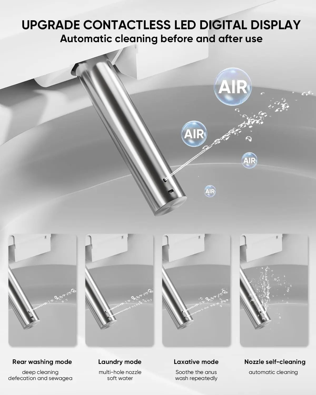 Luxury Smart Toilet with Heated Bidet Seat and Foot Sensor Operation