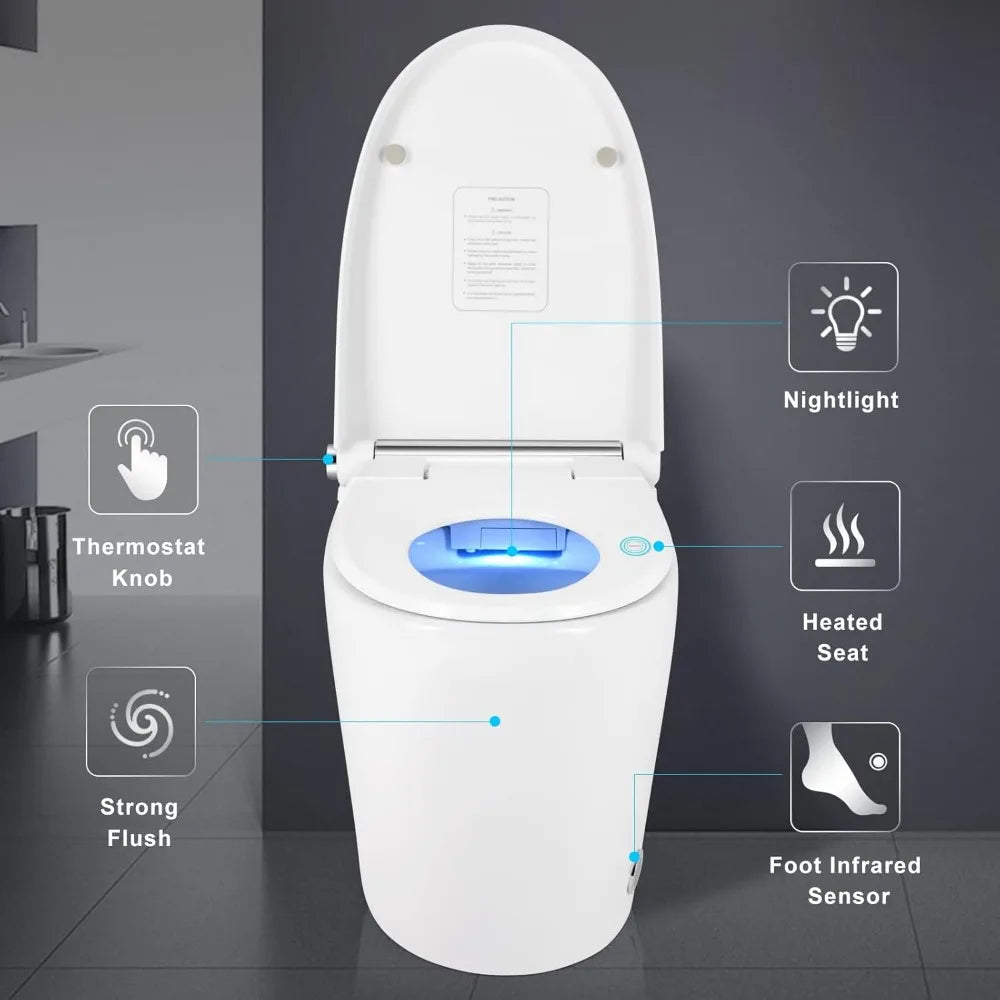 Cosvalve Heated Smart Toilet with Automatic Flush and Foot Sensor Technology