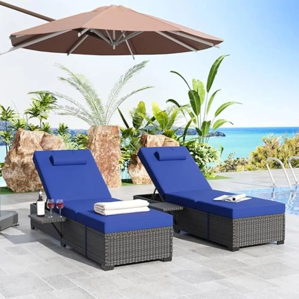 Hign Concerned Outdoor Wicker Chaise Lounge Recliners