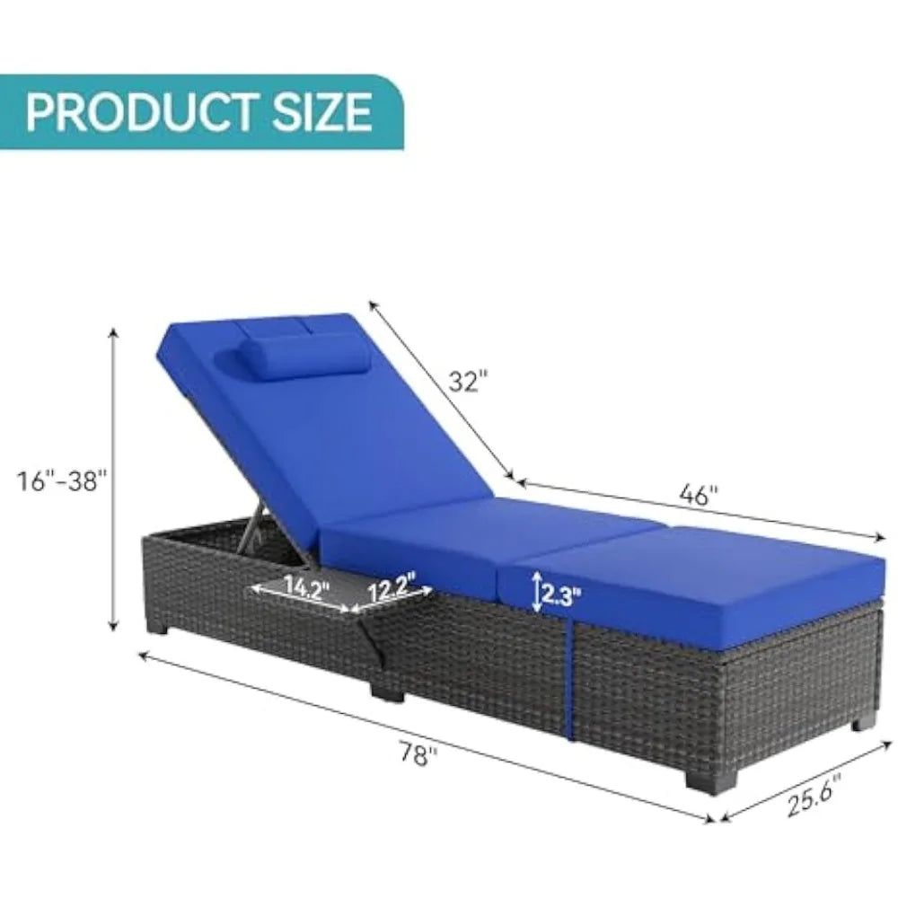 Hign Concerned Outdoor Wicker Chaise Lounge Recliners